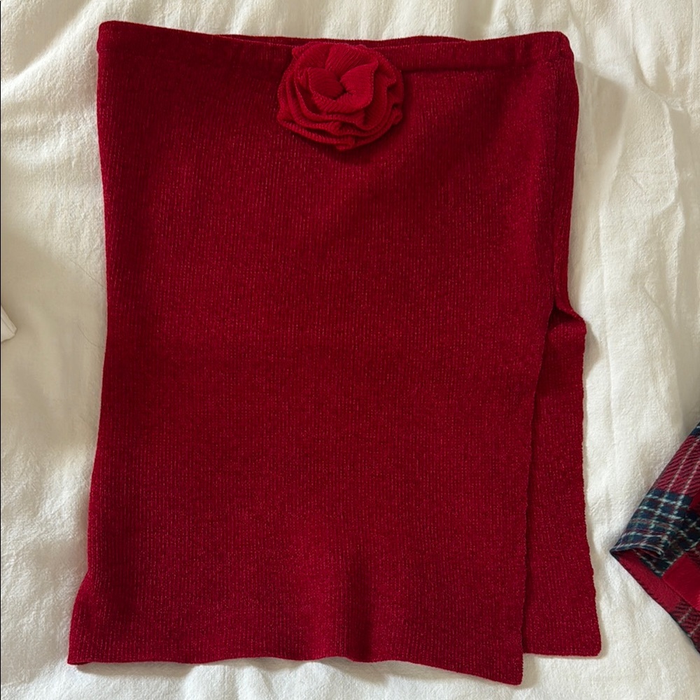 Red Sweater Tube Top